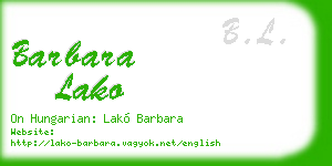 barbara lako business card